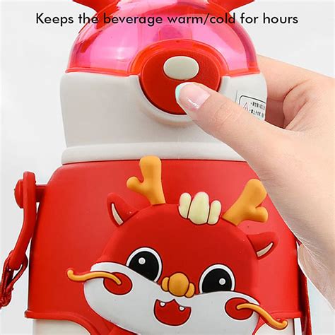 White Lucky Dragon theme Kids Water Bottle, 500ml - Little Surprise Box