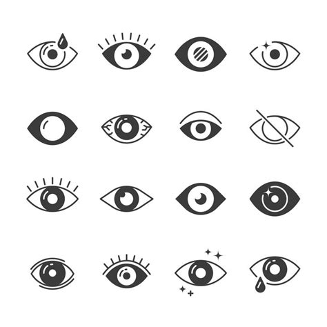 16款眼睛图案图标图片免抠矢量素材 - 设计盒子