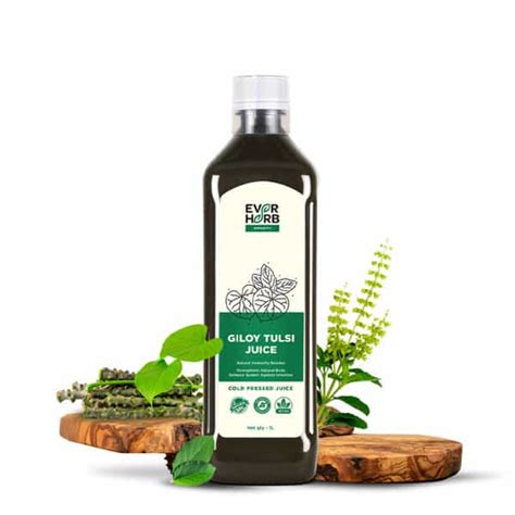 Buy EVERHERB GILOY TULSI JUICE - BOOST BODY DEFENCE SYSTEM - IMMUNITY ...
