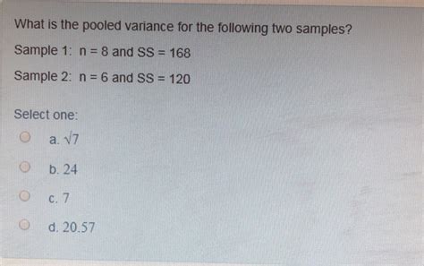 Image result for Pooled Variance with Two Means Example