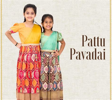 Nesavu Designer Kids Pattu Pavadai | Lehenga | Half Saree | Langa Voni ...