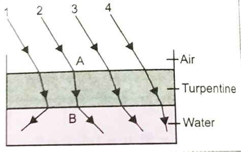 The optical density of turpentine is higher than that of water, while ...