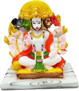 Tanvi collections Panchmukhi Sitting Hanuman ji Idol( Home Temple ...