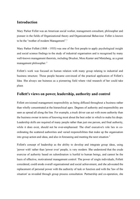 A3 - Presentations - Follett's views on power, leadership, authority ...