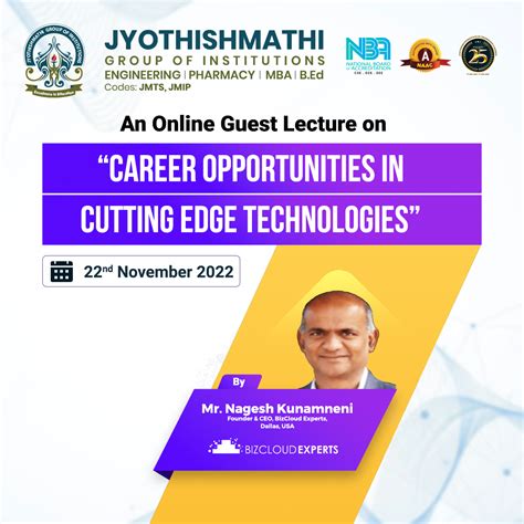 An Online Guest Lecture On "Career Opportunities In Cutting Edge ...