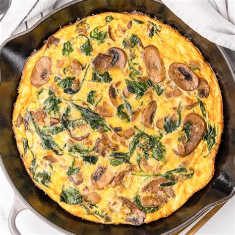 Spinach Mushroom Frittata - Oh My Veggies - Karinokada