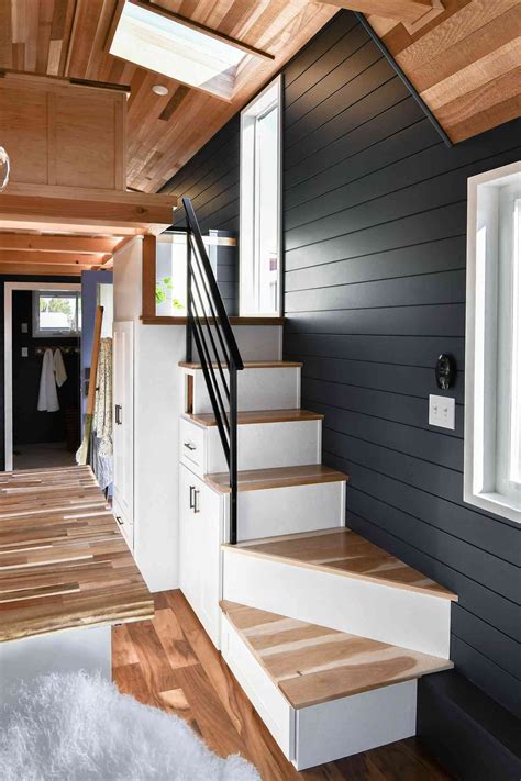 Urban Chic Tiny House with Wooden Stairs