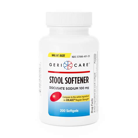Buy DOCUSATE SODIUM Stool Softener 100 MG - 200 Softgels | Geri Care - Fast International ...