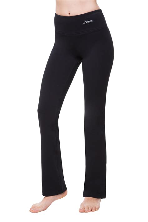Nirlon Straight Leg Yoga Pants For Women - High Waisted Workout ...