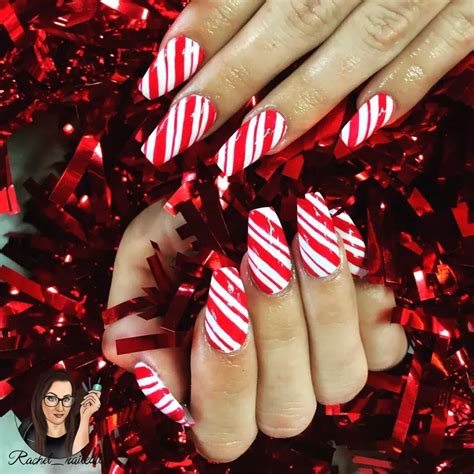 21 Candy Cane Nail Designs Perfect for Christmas | Christmas nail ...