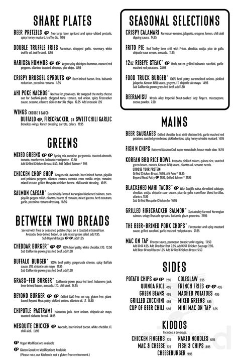 Karl Strauss Brewing Company menu in Carlsbad, California, USA