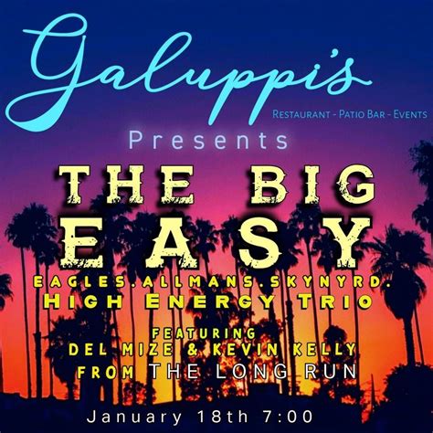 The Big Easy Thur. Jan. 18th, Galuppi's, Pompano Beach, 18 January 2024 ...