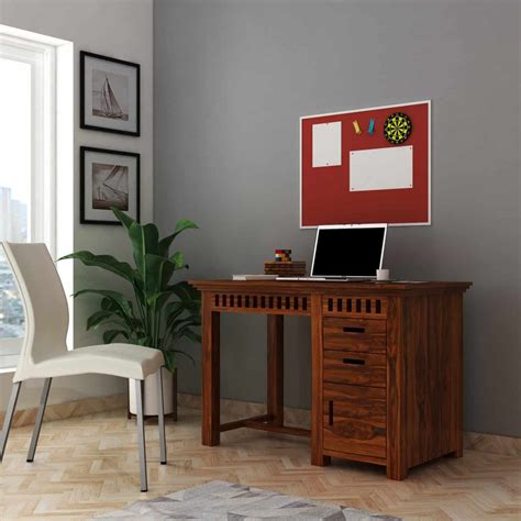 Armania Study Table with Storage in Solid Sheesham Wood - 1 Year Warra ...