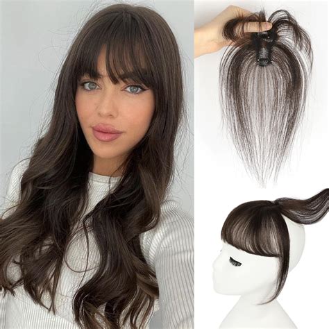 Amazon.com: Vigorous Clip in Bangs Real Human Hair,Fake Bangs Hair Clip ...