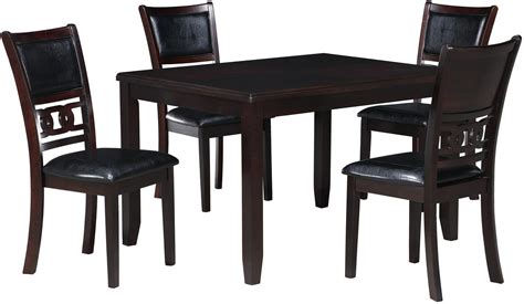 Gia 5 Piece 48 Inch Rectangle Dining Table and 4 Chairs In Ebony by New ...