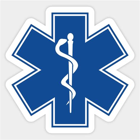 Star Of Life Emt Ems Health Care Rod Of Asclepius Blue Medical Symbol ...