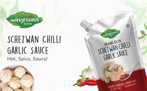 Wingreens Farms- Schezwan Chilli Garlic Sauce, 450g, Pack of 1 : Amazon ...