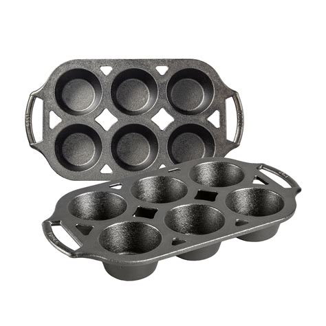 Lodge 2 Piece Cast Iron Muffin Pan Set & Reviews | Wayfair