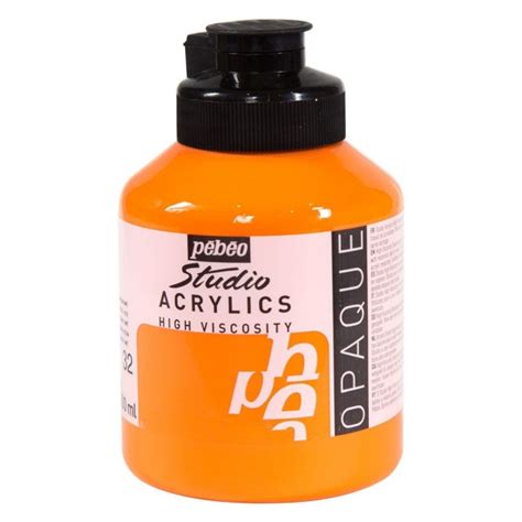 htconline.in| Pebeo Studio Acrylic High Viscosity 500ml Cadmium Orange ...