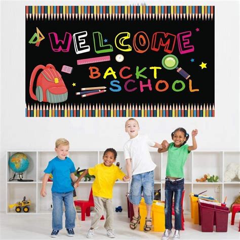 Buy Welcome Back To School Banner Extra Large Fabric 70" X 40" - First ...