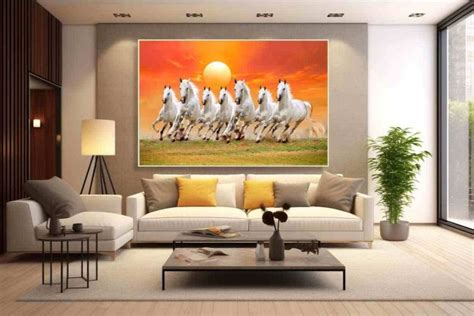 032 Best 7 horse painting seven running horses vastu painting M