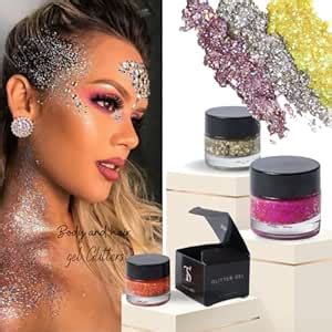 TS Cosmetics Gel Glitter Eyeshadow Hair Glitters | Holographic Chunky ...