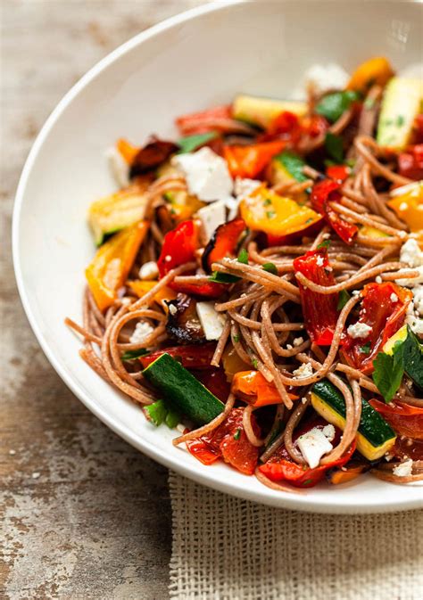 Roasted Vegetable Pasta - Familystyle Food
