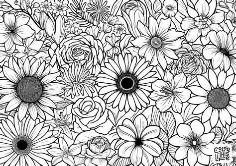 Detailed Flower Coloring Page