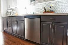 Grey Cabinet Paint by Remodelaholic Gray And White Kitchen Makeover With Grey Cabinet Paint