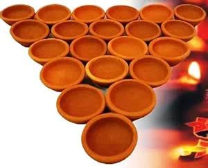 Buy PRAYVERSE Handmade Clay/Mitti k Deepak/Diya/diyali for Navratri ...
