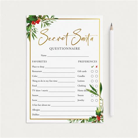 Secret Santa Template Secret Santa Gift Exchange Template
