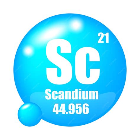 Premium Vector | Scandium element symbol Sc abbreviation Atomic number 21 Atomic mass 44956