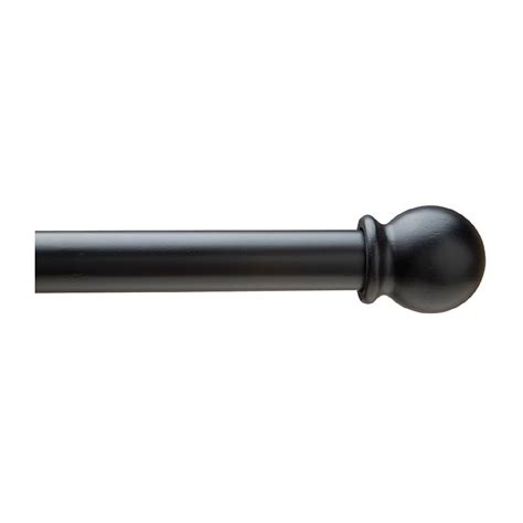Style Selections Black Wood Single Curtain Rod in the Curtain Rods ...