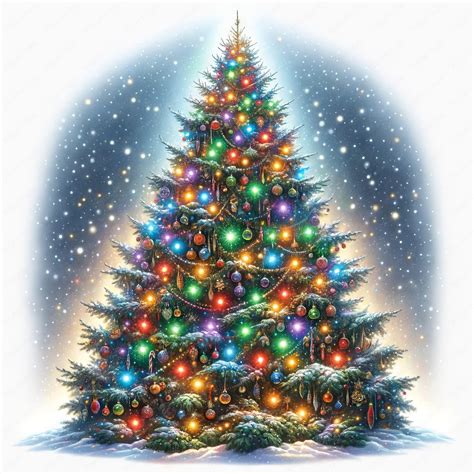 Christmas Tree Clipart Festival Xmas Tree Clipart Bundle 10 High-quality Images Holiday Art ...