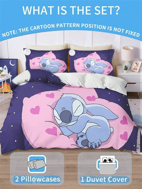 Stitch Duvet Cover Set 135 X 200 Cm For Teenagers,Anime Lilo & Stitch ...