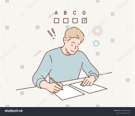 Student Selecting Answers On Test Hand Stock Vector (Royalty Free ...