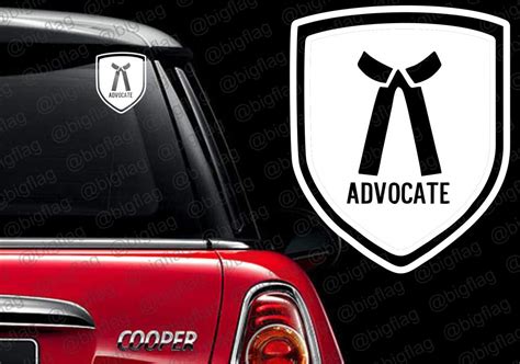 BIG FLAG Vinyl Advocate Sign Logo Car Bike Sticker, White : Amazon.in ...