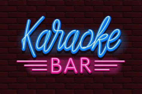 Vector neon glow banner karaoke bar – Artofit