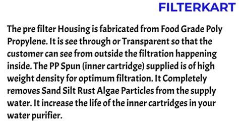 Transparent Pre-Filter with Spun Cartridge & Antiscalant Balls – Remov ...