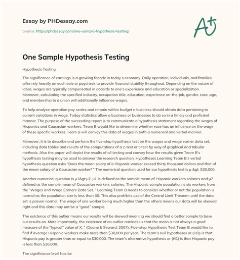 Image result for Sample Hypothesis Testing