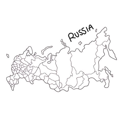 Hand drawn doodle map of russia | Premium Vector