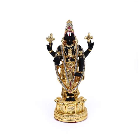 Gold-Coated Balaji Statue with White Stones – Natriel