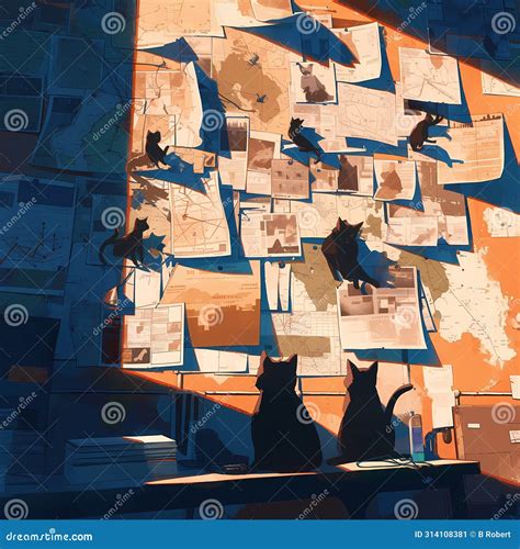 Feline Detectives: a Purrfectly Private Investigation. Stock ...