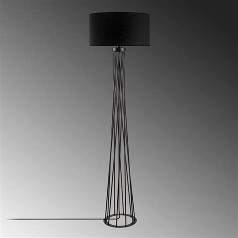 Floor lamp Tall 13470, black, canvas, height 175 cm | Lights.co.uk