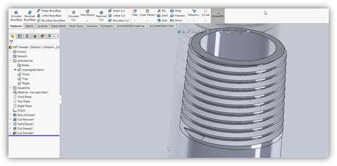 SolidWorks 2020 Thread 的图像结果