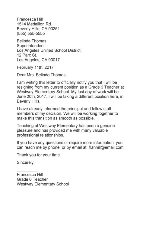 50 BEST Teacher Resignation Letters (MS Word) ᐅ TemplateLab