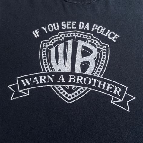 ビッグサイズ ワーナーブラザーズ if you see da police warn a brother パロディTシャツ メンズ3XL相当 ...