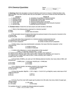 CFA Chemical QuantitiesName: Doc Template | pdfFiller