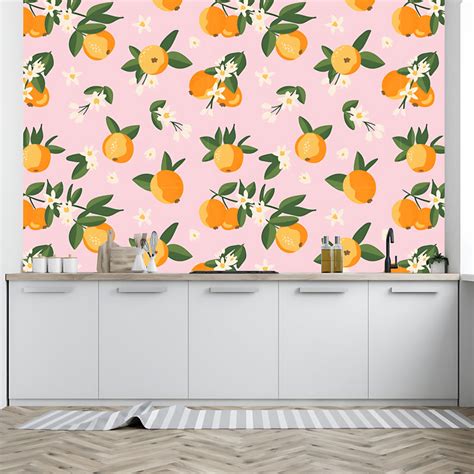 Oranges And Flowers Customize Wallpaper – Myindianthings