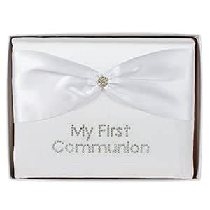 Buy White Silk My First Communion Photo Album with Crystal Button ...